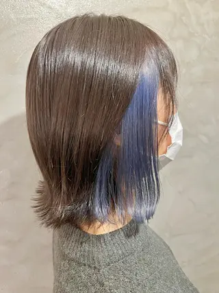 ミディアム カラー FUJINO RYOのヘアスタイル