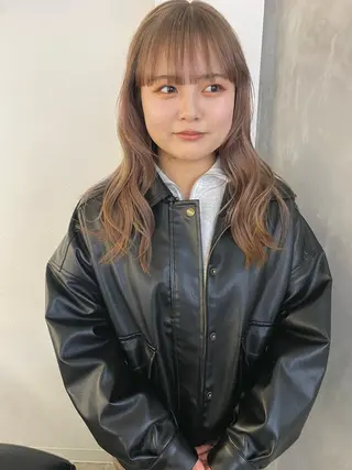 ロング カラー 森貴裕/ベージュ/ パーマ/オリーブのヘアスタイル