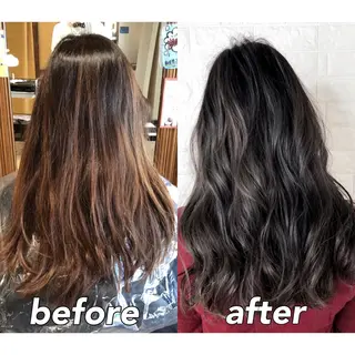 セミロング カラー KIZU 髪質改善 オカルト怪談のヘアスタイル