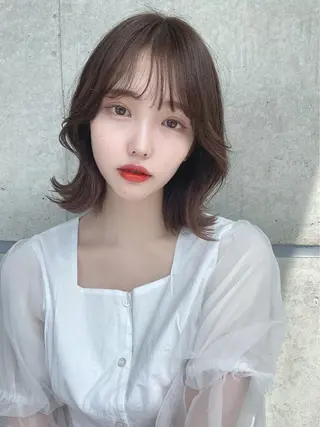 ミディアム 透明感♡グレージュ ♡ミルクティー♡のヘアスタイル