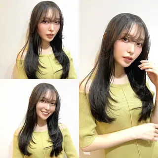 セミロング カラー ヘアアレンジ 顔まわり職人🇰🇷 韓国ヘア/KAITOのヘアスタイル