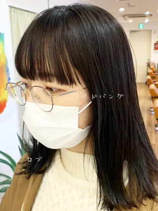 ミディアム 古沢 新のヘアスタイル