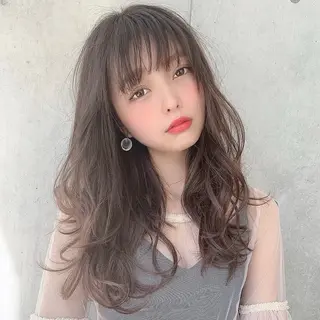 ロング カラー ダブルカラー 韓国ヘアKYONのヘアスタイル