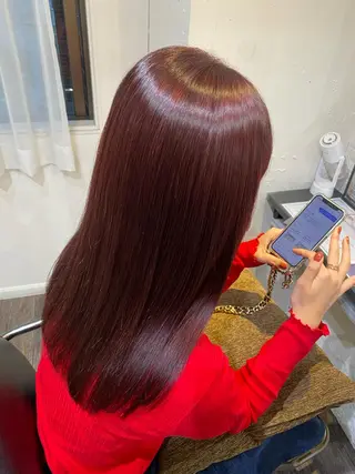 ミディアム カラー 梅田ハイトーン チダ ヒナノのヘアスタイル