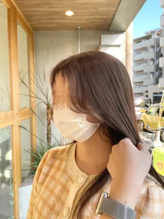 ロング カラー 𐙚mareka/ 顔周り/透明感カラーのヘアスタイル