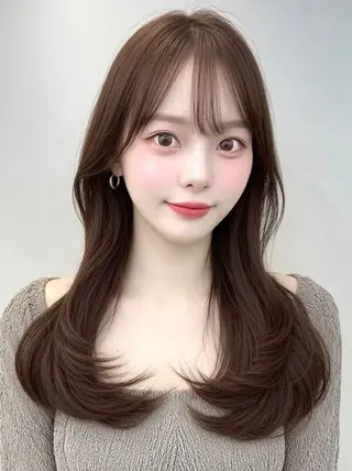 ロング 顔周りカット／垢抜け ／京都河原町／ミケのヘアスタイル