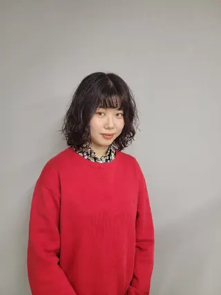 パーマ ミディアム 片岸 信征のヘアスタイル