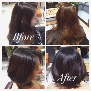 ショート ミディアム カラー アオガミ （前髪顔周りカット）のヘアスタイル