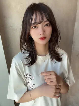 セミロング モテ髪🤍こなれヘア 藤山裕大のヘアスタイル