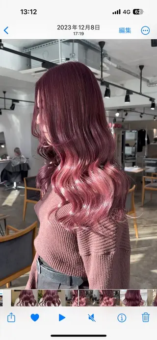 ロング カラー 暖色カラー🍒 ケアブリーチ/akiのヘアスタイル
