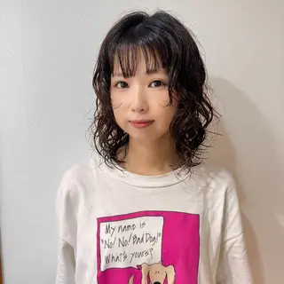 ミディアム パーマ CIEN white所属・パーマモデル募集中 渥美翔人のヘアスタイル