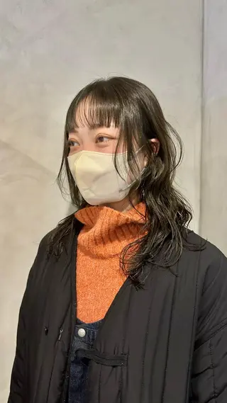 セミロング カラー パーマ Aust hair Stella新宿所属・Yuki☺︎パーマ レイヤーカットウルフのヘアスタイル