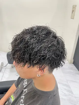 パーマ メンズ 🐥くまがい💛 ダブルカラー／パーマのヘアスタイル