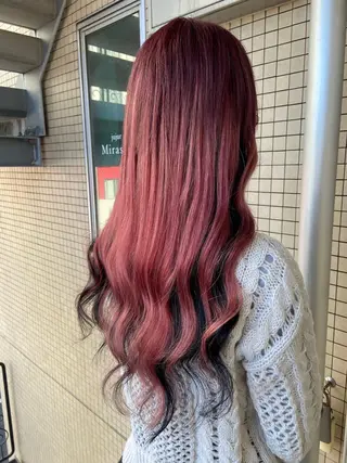 ミディアム カラー 🧸プルエクステ❤︎ ネイルKAO🧸のヘアスタイル