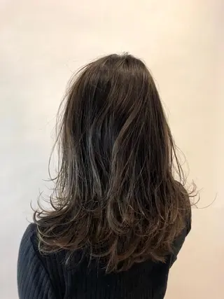 ミディアム カラー パーマ 透明感カラー* レイヤー/清水大地のヘアスタイル