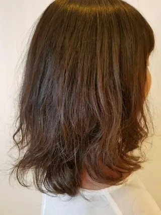 ミディアム パーマ 髪質改善/ハイライト 小林秀樹のヘアスタイル