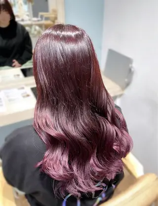 ロング ピンク・ラベンダー/ レイヤー/NANAのヘアスタイル