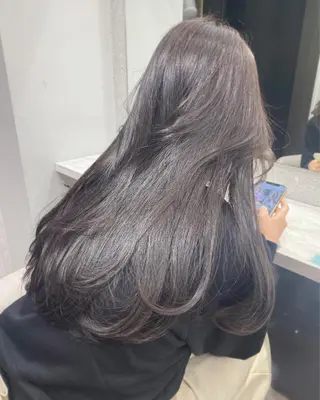 ロング 京都レイヤーカット/ 縮毛矯正/羽柴りくのマツエク・マツパデザイン
