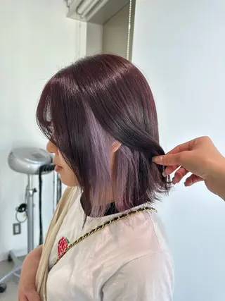 ミディアム カラー 店長　MANAMI ／ブリーチ／骨格ボブのヘアスタイル