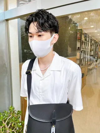 ショート パーマ メンズ メンズパーマ タカキリョウのヘアスタイル