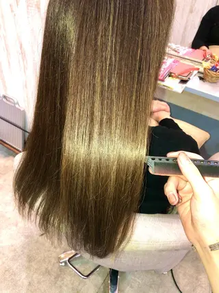 セミロング カラー 縮毛矯正・髪質改善 人気No1🩶北島のヘアスタイル