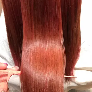 ミディアム カラー 髪質改善×矯正🫧 韓国ヘアasamiのヘアスタイル