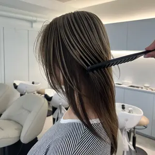 セミロング カラー Kurume/ NORA UMEDAのヘアスタイル