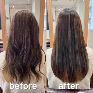 セミロング パーマ KIZU 髪質改善 オカルト怪談のヘアスタイル