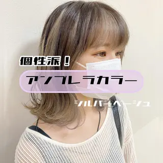 ミディアム カラー ヘアアレンジ 🌈haru🌻 藤沢ハイトーン🌈のヘアスタイル