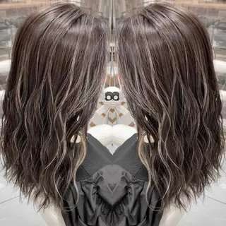 セミロング カラー 縮毛/レイヤー 韓国/橋口のヘアスタイル