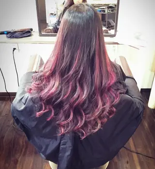 ロング カラー ヘアアレンジ アイラッシュ/美容室 個室/瀬戸 一菜のヘアスタイル