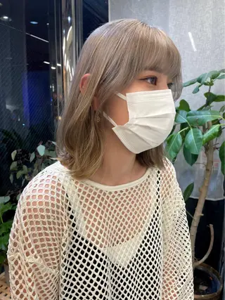 ミディアム まいか🤎髪質改善 ミルクティーボブ🎀のヘアスタイル