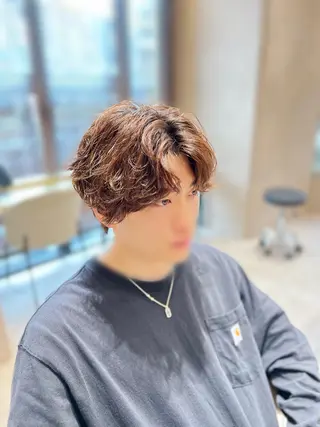 ショート パーマ メンズ 波巻きスパイラルパー マ/シャドウパーマ駿のヘアスタイル