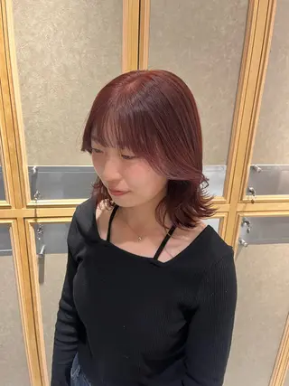 ミディアム カラー るり 暗髪・艶カラーのヘアスタイル