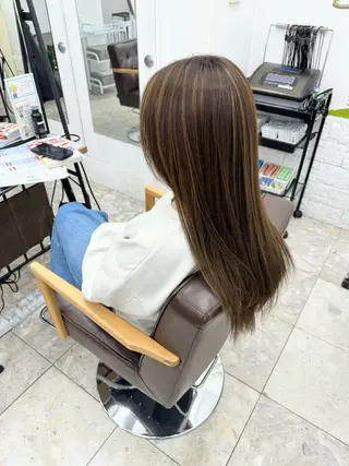 ロング カラー 白髪ぼかしハイライト 白髪ぼかしカラー中澤のヘアスタイル