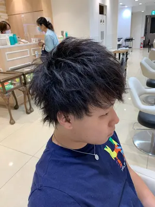 ショート パーマ メンズ IwAsh中山所属・✂︎中山ブリーチ・ パーマ✂︎露木智也のヘアスタイル