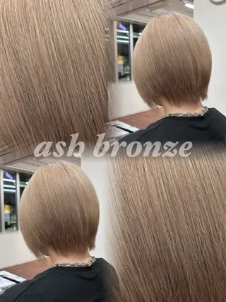 ショート カラー ヘアアレンジ グランルッソ所属・岡山× バレイヤージュカラーのヘアスタイル