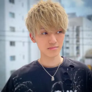 ショート ヘアアレンジ メンズ IwAsh中山所属・✂︎中山ブリーチ・ パーマ✂︎露木智也のヘアスタイル