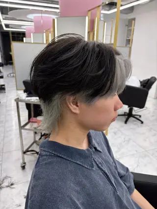 ミディアム カラー パーマ メンズ 鈴汰郎/原宿/メンズ /ハイトーンカラーのヘアスタイル