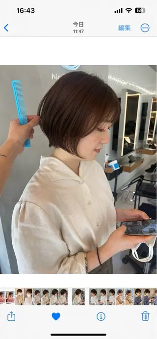 ショート センターパート/ 暖色カラーayuのヘアスタイル