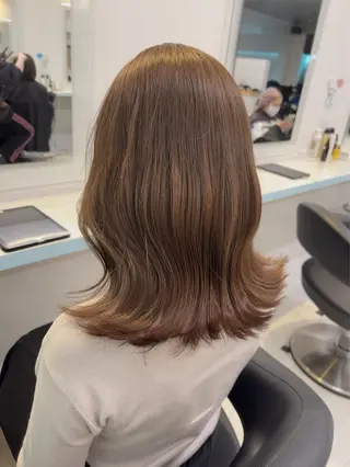 セミロング カラー 🥞ベージュ系カラー 【すずきりほ】🥞のヘアスタイル