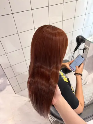 カラー ワンカラーでできる 暖色カラーゆいりのヘアスタイル
