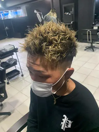 ショート メンズ メンズパーマ/難波/ 心斎橋　室園亮佑のヘアスタイル