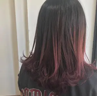 セミロング ブリーチなしカラー/ 顔周りレイヤーカットのヘアスタイル