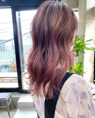 セミロング カラー パーマ OVER→三軒茶屋 /縮毛矯正・髪質改善のヘアスタイル