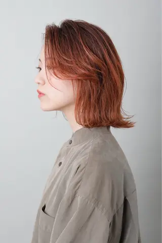 ミディアム カラー パーマ Kingdom元町店所属・ヘアメイク金坂 /カットカラー/のヘアスタイル