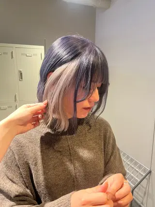 ミディアム 寒色＆ブリーチ特化 寒色MiOのヘアスタイル