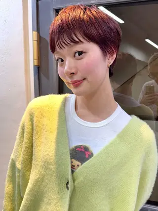 ショート カラー ヘアアレンジ 丸山渉/パーマ エフェクトブリーチのヘアスタイル