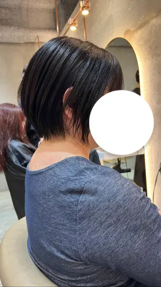 ショート カラー ボブ/巻ける縮毛矯正 /韓国レイヤーはなのヘアスタイル