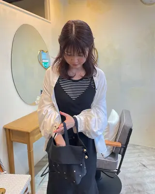 セミロング カラー R-5 shonandai所属・🍋透け感カラー🍃 オリーブ🍐Kahoのヘアスタイル